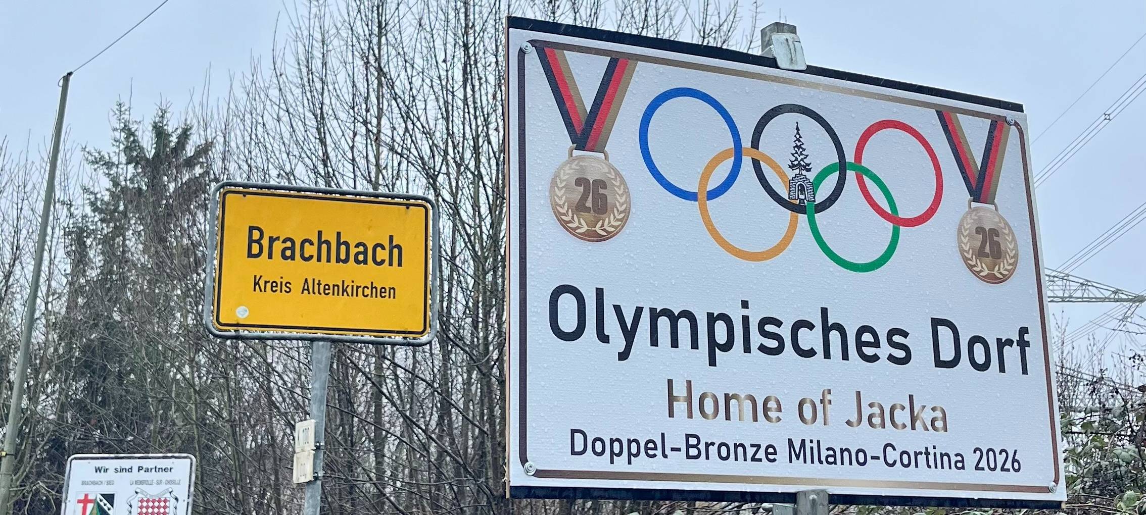 Sonderortsschild in Brachbach für Jacqueline Pfeifer