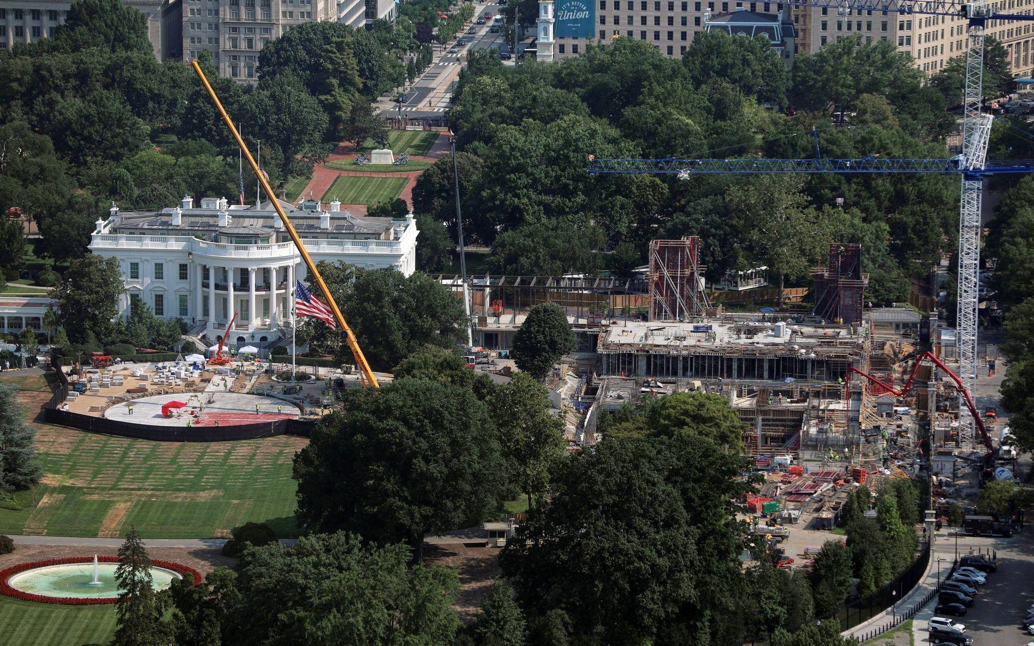 Baumaßnahmen am Weißen Haus in Washington