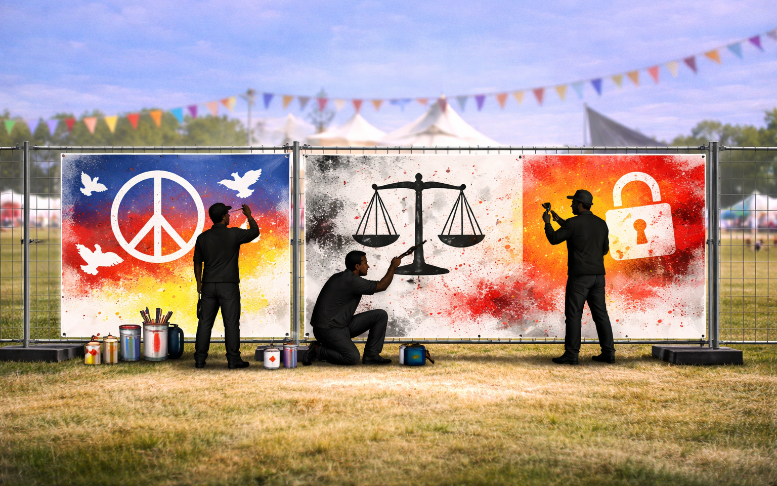 Kunstaktion und buntes Fest zum Geburtstag des Grundgesetzes